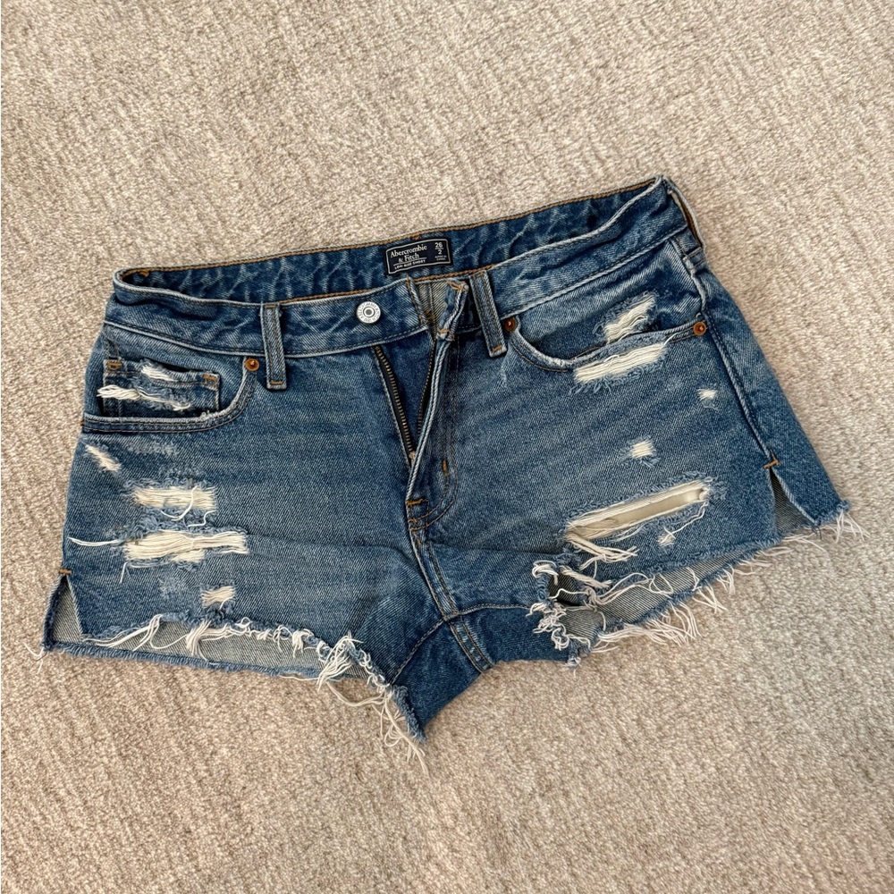 Abercrombie & Fitch Distressed Low Rise Jean Short